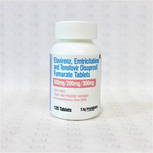 Efavirenz Emtricitabine Tenofovir Disoproxil Fumarate Tablets - 600mg/200mg/300mg | Fda Approved, Antiviral Medication, Film-coated Tablets For Hiv Treatment, Gmp Certified, 120 Tablets Bottle