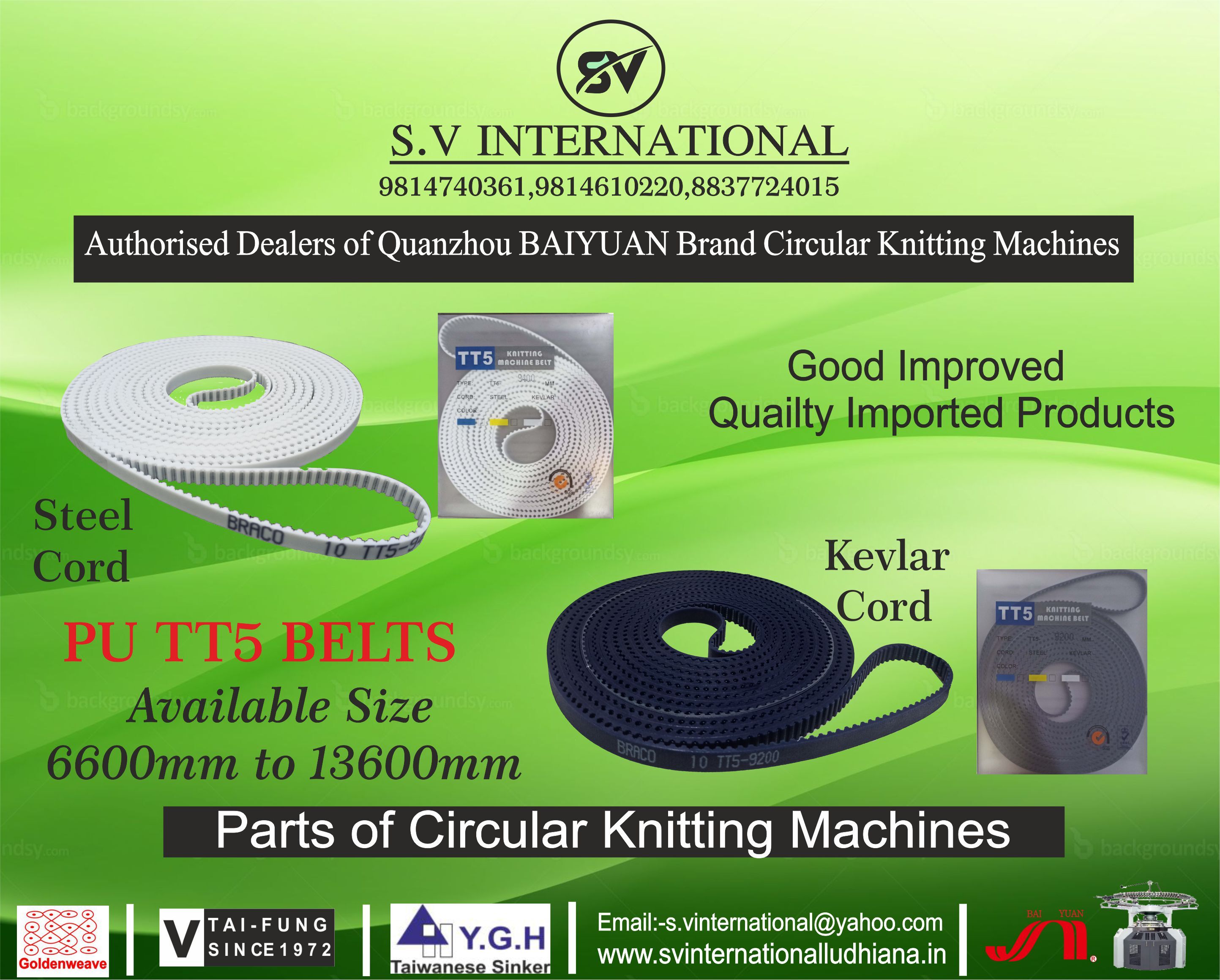Knitting Machine Belt Usage: Industrial By S.v International