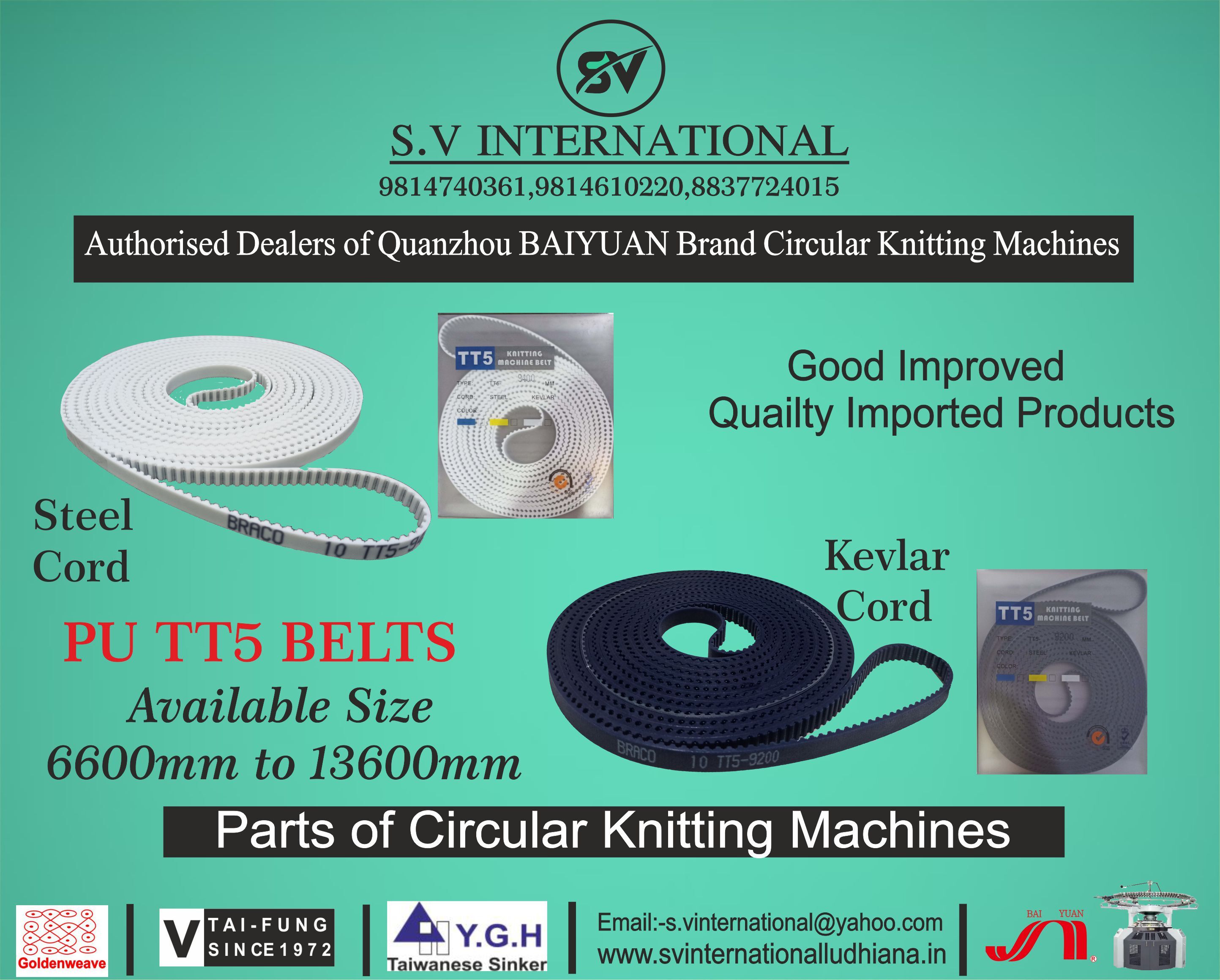 Knitting Machine Belt Usage: Industrial By S.v International