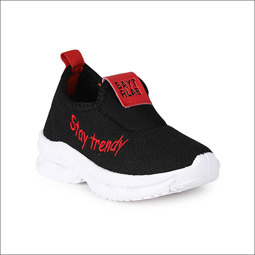 Washable Kids Black Slip On Shoes