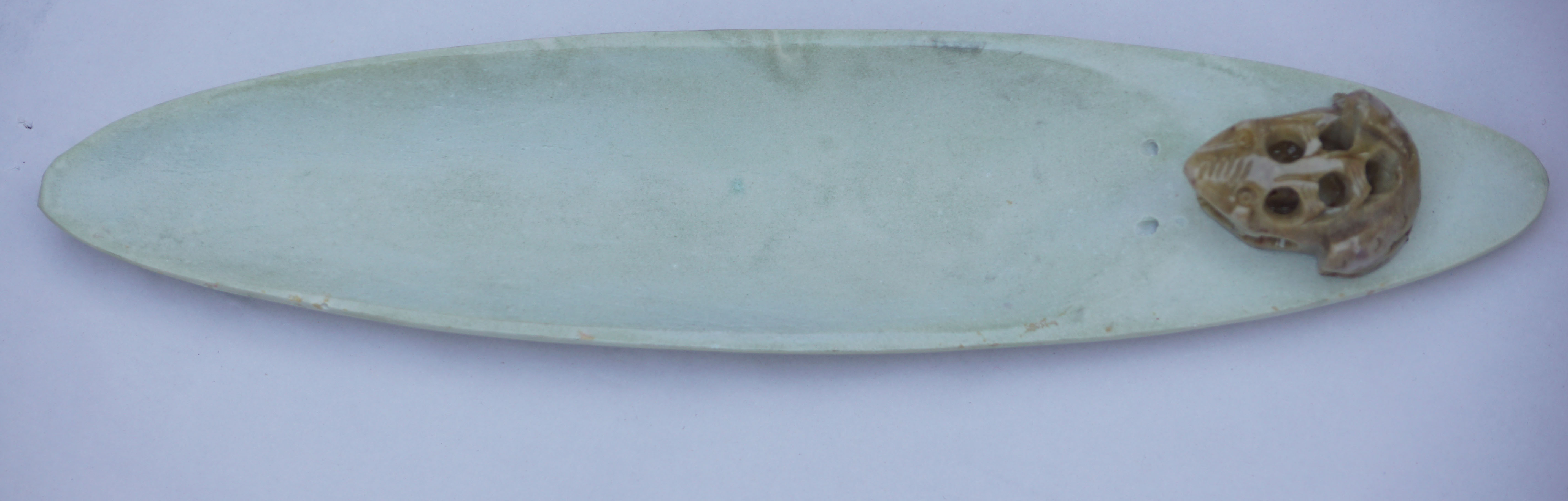 C Incense Holder - Polished Stone, 14x3x1 Inches, Pink | Multiple Stick Capacity, Elegant Design, Durable Material, Relaxing Atmosphere