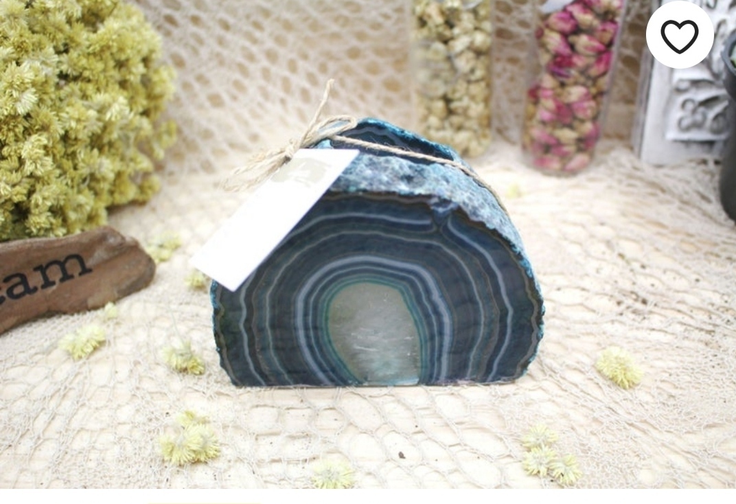 Candle Holder - Agate Varying Dimensions | Polished Blue Irregular Shape Natural Origin