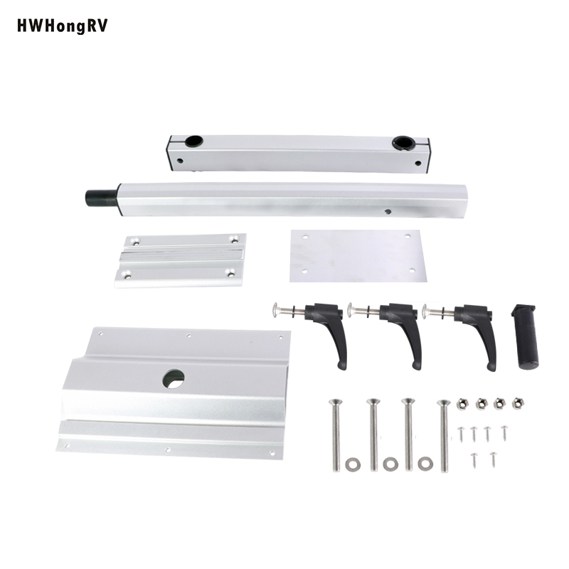Aluminum Alloy Motorhome Parts - Manual Steel Telescopic Table Legs, Eco-friendly Design With Swivel Caravan Support