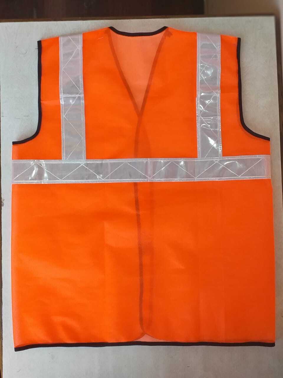 2 Inch Windsor Reflective Orange Safety Jacket - Polyester, Plus Size, V Neck, Unisex | High Visibility For Night-time Safety And Rescue Work