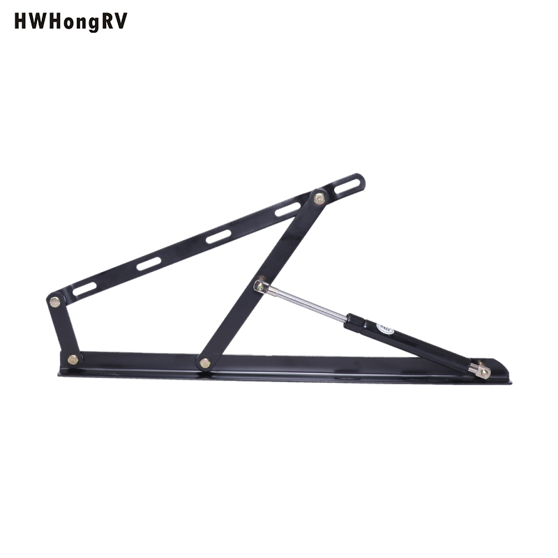 Motorhome Caravan Cabinet Hinge Trailer Door Hinge For Campervan Bed Support Hinge With Damping - Color: Black