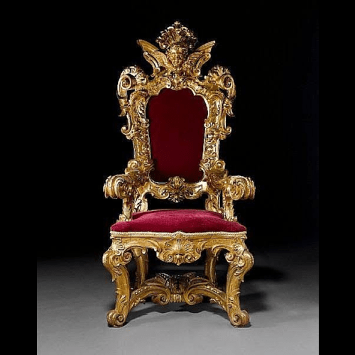 Singhasan Chair - Velvet & Wood, Varied Sizes, Red | Royal Design Luxury Seating, Elegant Style, Durable Build, Handcrafted Detail