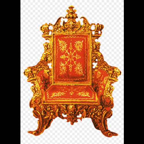 Singhasan Chair - Velvet & Wood, Varied Sizes, Red | Royal Design Luxury Seating, Elegant Style, Durable Build, Handcrafted Detail