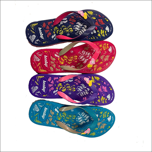 Ladies Printed Slipper - Leather, Customized Size, Purple Color With Unique Design And Eva Upper Material | Ideal For Outings And Casual Wear