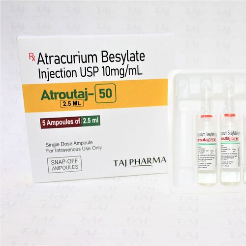 Atracurium Besylate Injection Usp - 50mg/5ml Liquid Formulation | General Anesthetic For Muscle Relaxation, Endotracheal Intubation, And Mechanical Ventilation