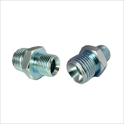 Hydraulic Connector - Metal, Round Shape, Galvanized Finish | Silver, Commercial & Industrial Use, Pressure Maintenance & Leak Prevention