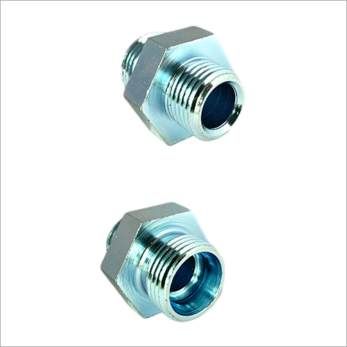Silver Hydraulic Hose Adapter