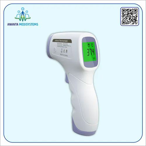 Infrared Thermometer - 10.1 X 4 X 14.3 Cm, Non-contact Medical Use, Lcd Display, Lightweight White Design