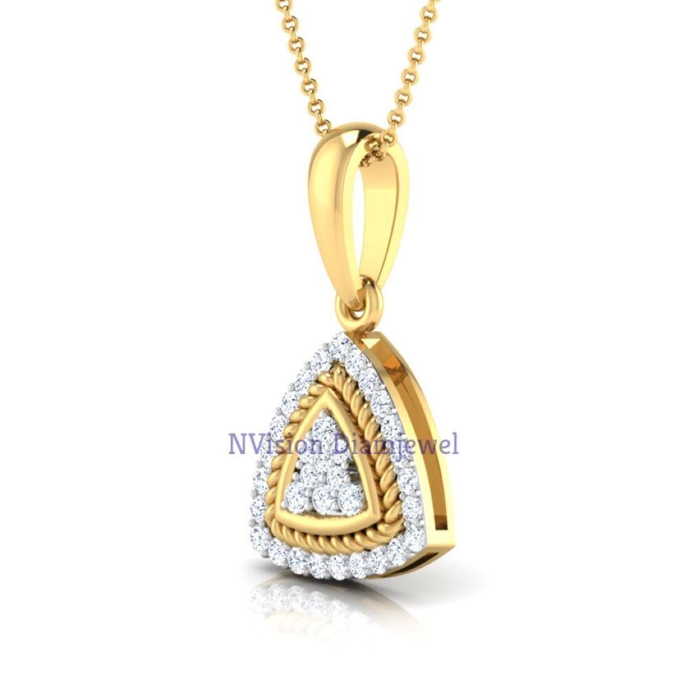 Triangular Diamond Pendant Diamond Carat Weight: 0.33 Carat