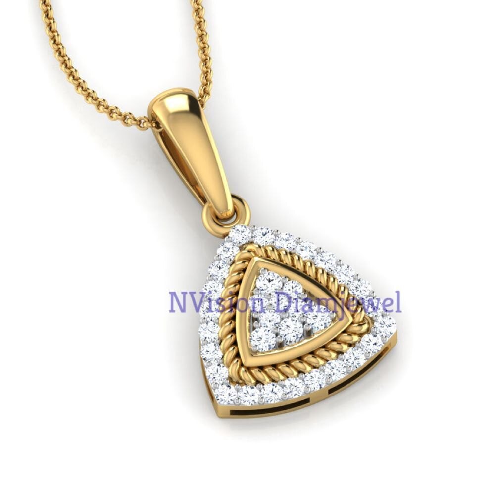 Triangular Diamond Pendant Diamond Carat Weight: 0.33 Carat