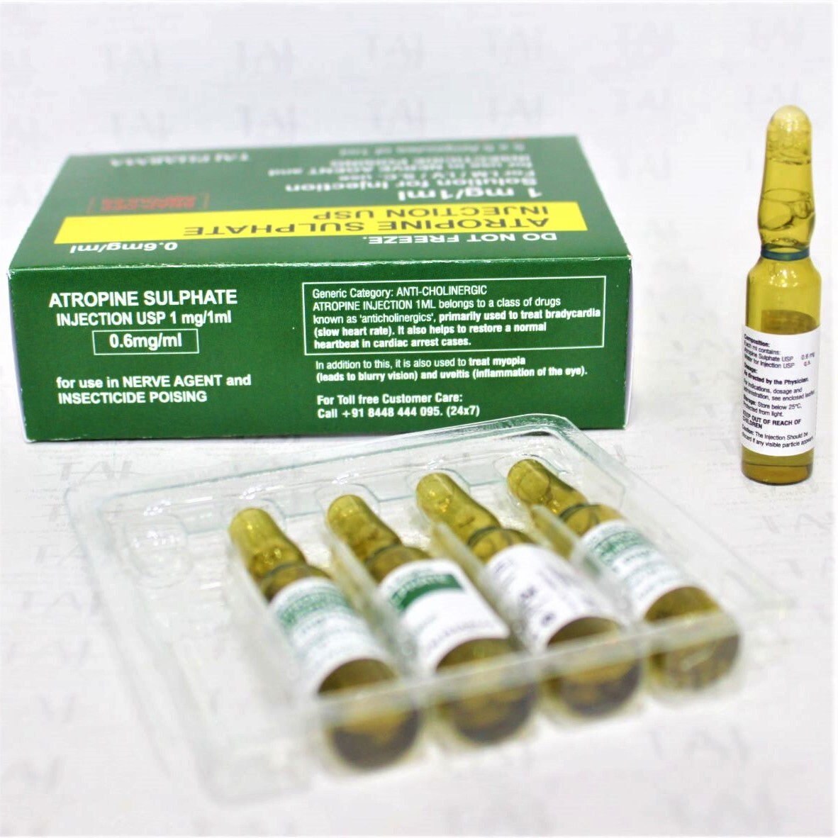 Atropine Sulfate Injection Usp - 1mg/ml Liquid Injection, Antidote For Poisoning, Anti-sialagogue, Gmp Certified Quality