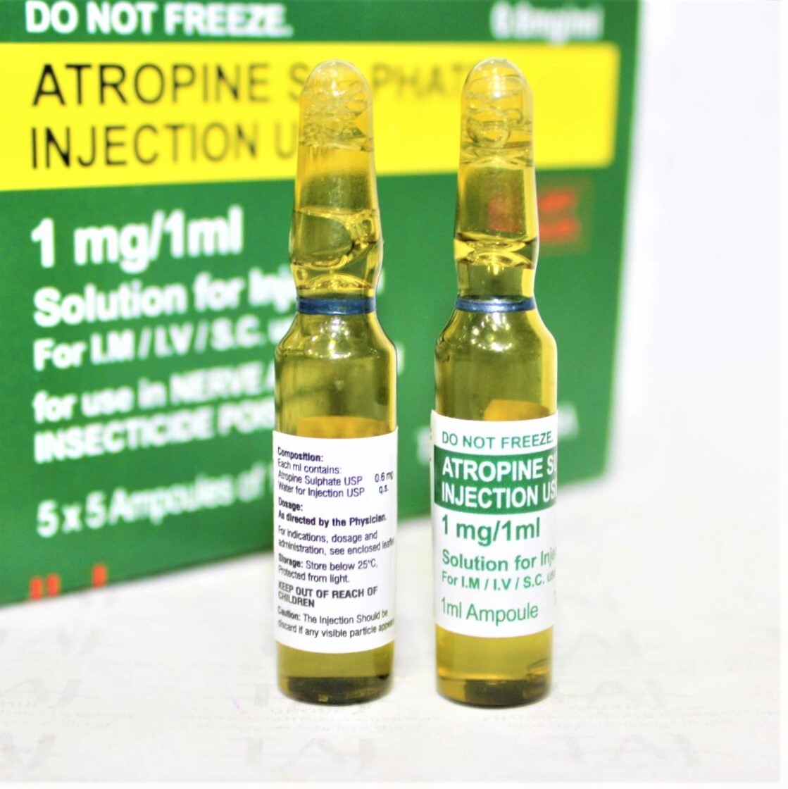 Atropine Sulfate Injection Usp - 1mg/ml Liquid Injection, Antidote For Poisoning, Anti-sialagogue, Gmp Certified Quality
