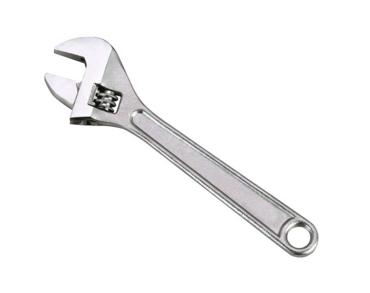 Adjustable Wrench - High Carbon Steel, 6 Inches | Rotatable Screw, Galvanized Coating, Corrosion Resistant