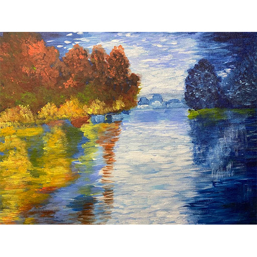 कैनवास पेंटिंग पर मल्टीकलर ऐक्रेलिक