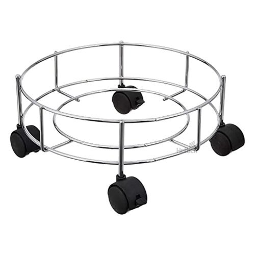 स्टेनलेस स्टील गैस सिलेंडर ट्रॉली