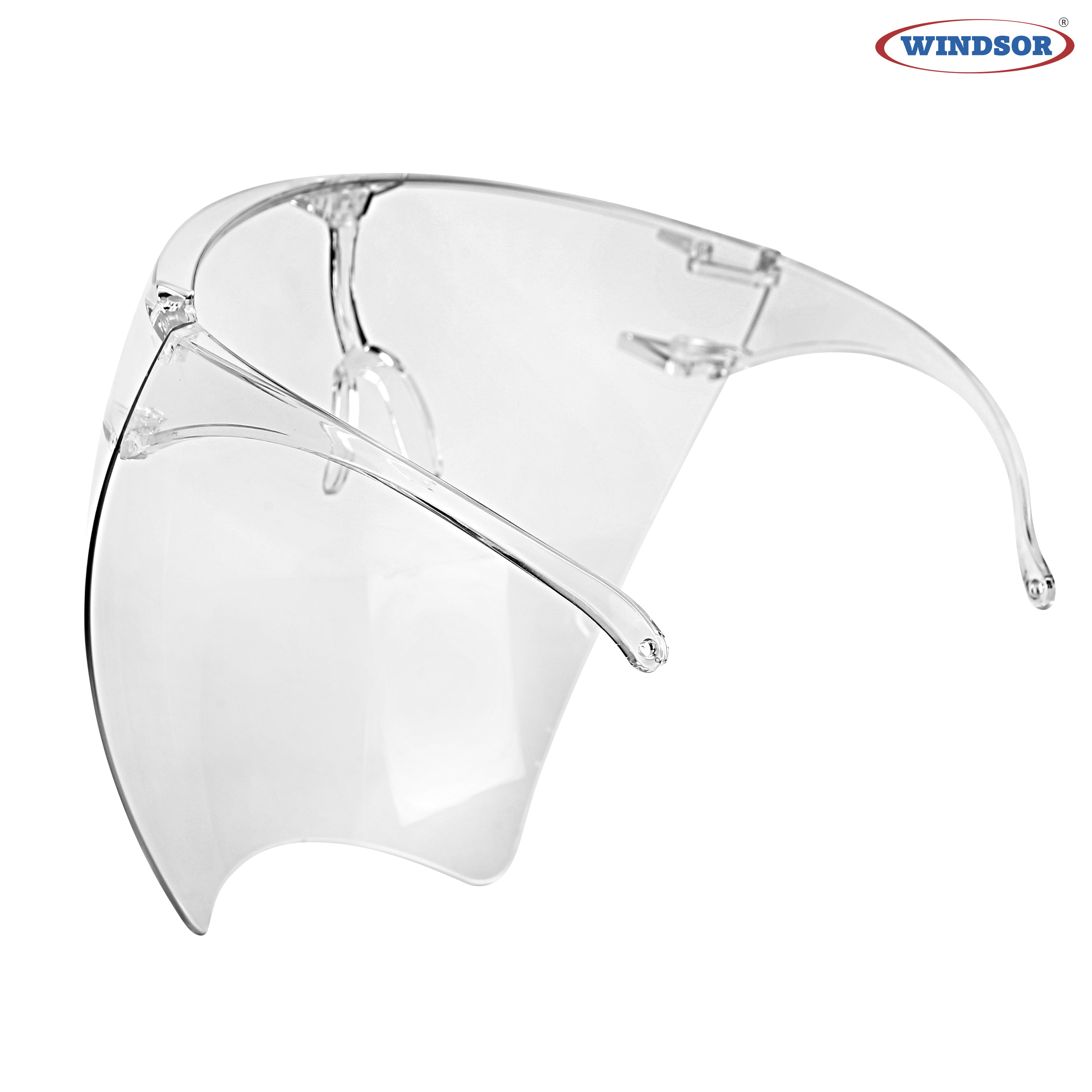 Windsor Goggle Face Shields With Nose Pad Unisex Fashion Wear - Polycarbonate, 6x6.5 Inch, Transparent | 100 Pcs, Lightweight At 100 Grams