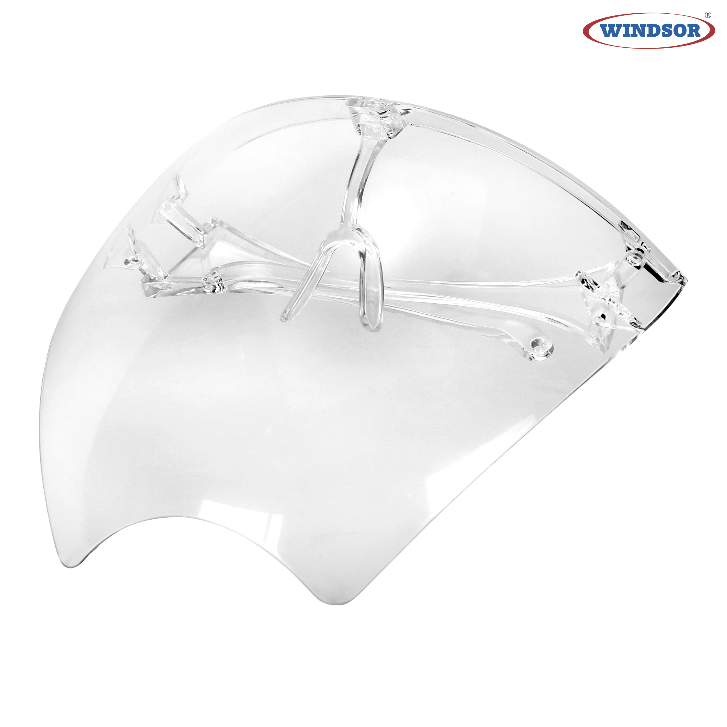 Windsor Goggle Face Shields With Nose Pad Unisex Fashion Wear - Polycarbonate, 6x6.5 Inch, Transparent | 100 Pcs, Lightweight At 100 Grams