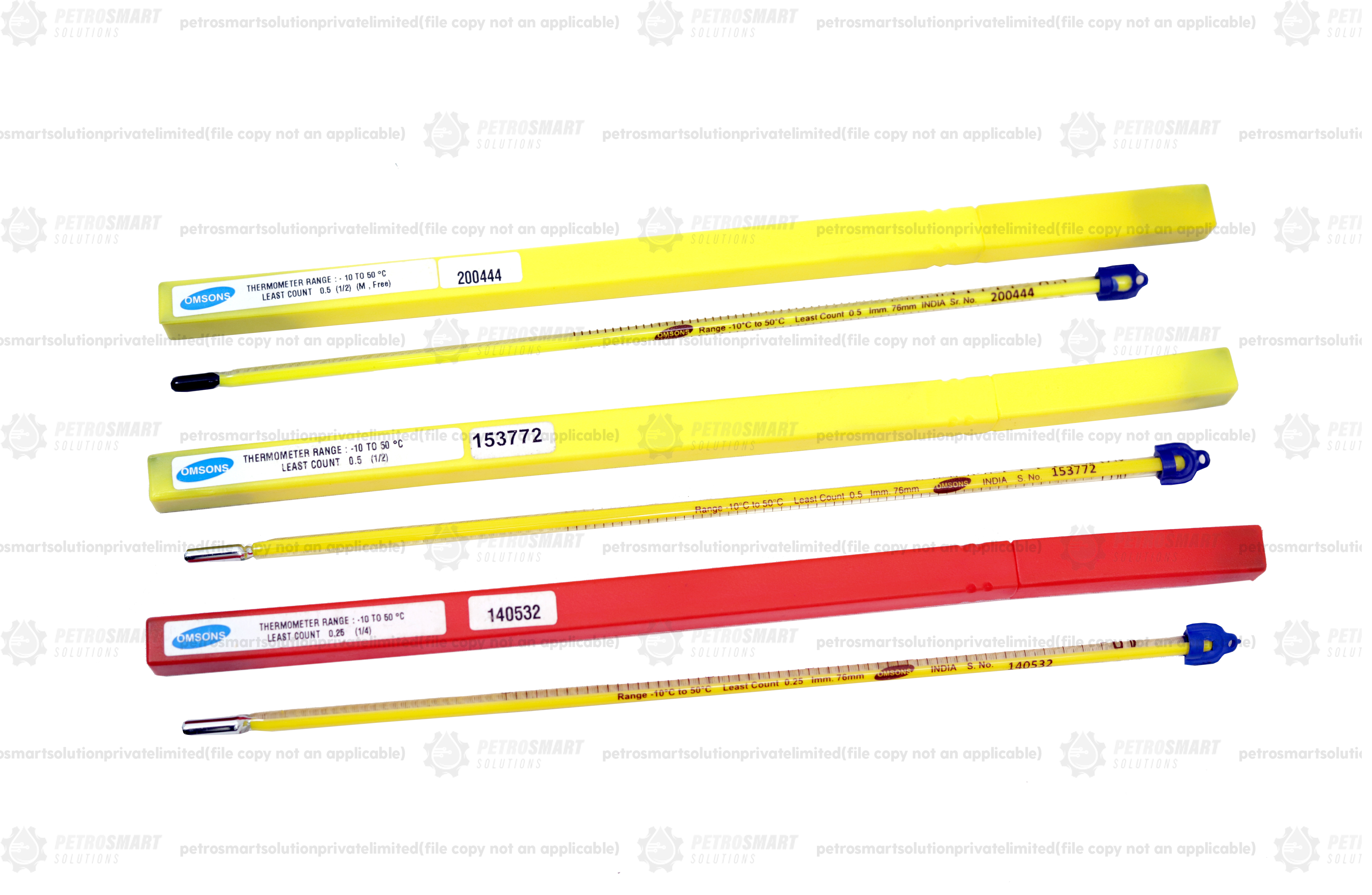 Thermometer Blue Mercury Free - Glass, 0.25-0.50 Temperature Range, 500 Grams | Nabl Certified, Accurate Readings, Mercury-free Technology