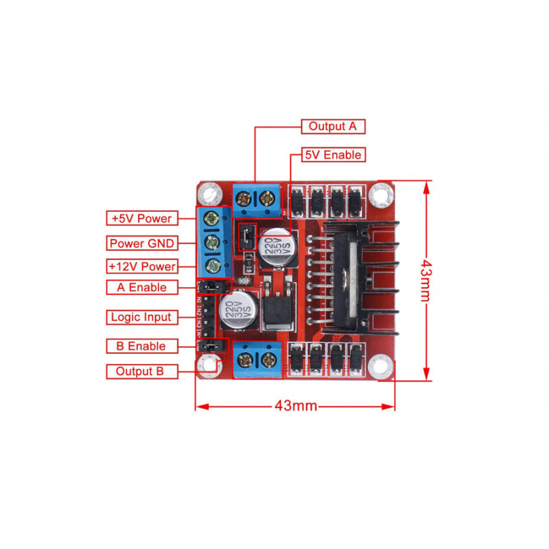 L298 2a Dual Motor Driver Module With Pwm Control