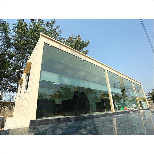 Glazed Tile Portable Glass Office Cabin
