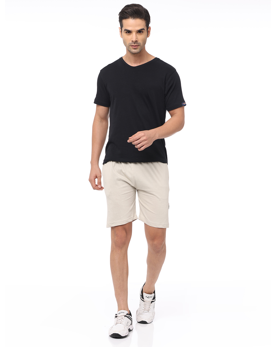 Crepeon Mens - Cotton Shorts | Length: 19 Inch, Waist: 15 Inch, Hip: 19 Inch, Color: White/gray Melange/navy Blue/black, Size: L/m/s/xl