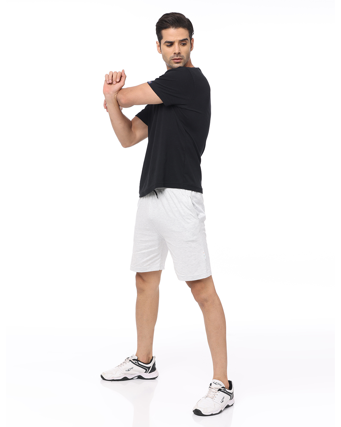 Crepeon Mens - Cotton Shorts | Length: 19 Inch, Waist: 15 Inch, Hip: 19 Inch, Color: White/gray Melange/navy Blue/black, Size: L/m/s/xl