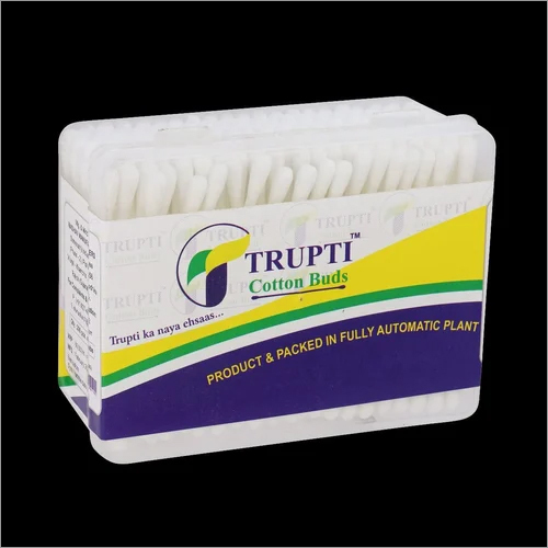 Cotton Buds - Plastic And Cotton Medium Size Yellow And White | Soft 100% Cotton Buds In Cylindrical Pp Box For Ear Cleaning