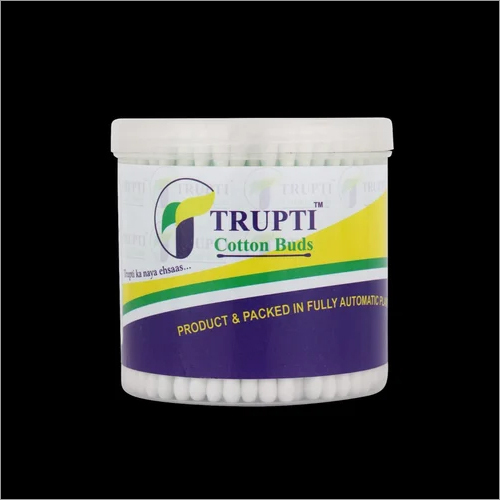 Cotton Buds - Plastic And Cotton Medium Size Yellow And White | Soft 100% Cotton Buds In Cylindrical Pp Box For Ear Cleaning