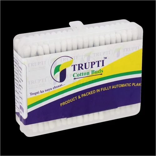 Cotton Buds - Plastic And Cotton Medium Size Yellow And White | Soft 100% Cotton Buds In Cylindrical Pp Box For Ear Cleaning