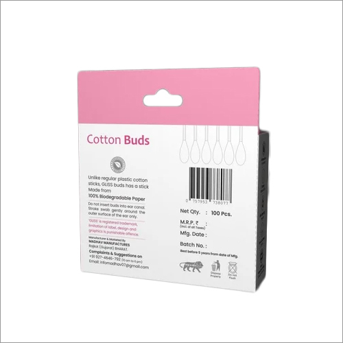 Gliss Cotton Buds - 100% Cotton Material 50 Pack | Ideal For Commercial And Personal Use Soft And Durable Design