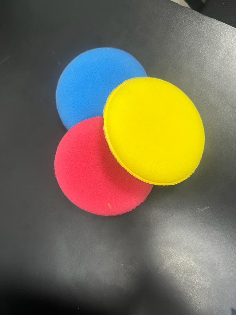 Car Applicator Pad - Foam, 5 Inches Diameter, Yellow | Absorbent, Durable, Scratch-free, Long-lasting, Easy Application, Multipurpose