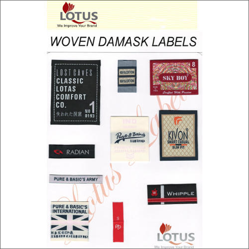 Multicolor Woven Printed Damask Labels