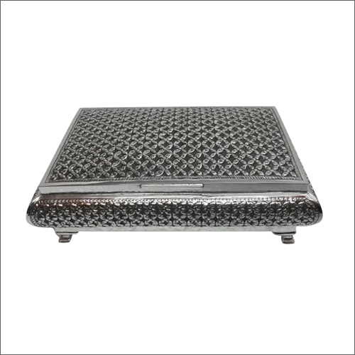 Rectangular Silver Dry Fruit Box - Ethically Crafted, Decorative Carvings, Various Sizes Available | Ideal For Gifting And Home Use