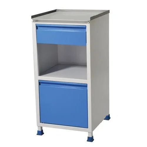 Bed Side Locker (Deluxe) - Color: White & Blue