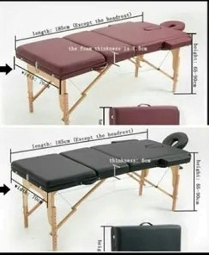 Portable Massage Bed - Wood Frame With Foam Cushioning , 186cm X 60cm Dimensions, Lightweight & Portable For Professional And Home Use