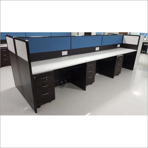 PCV Office Workstation - Wooden Material, 3 Feet Height, 10mm Thickness, Seating Capacity 3 | Modern Appearance, Durable Design, Indian Style, Steel Accents