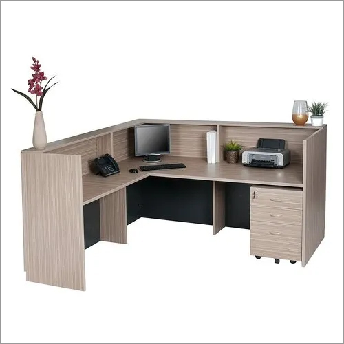 टिकाऊ एल शेप रिसेप्शन टेबल