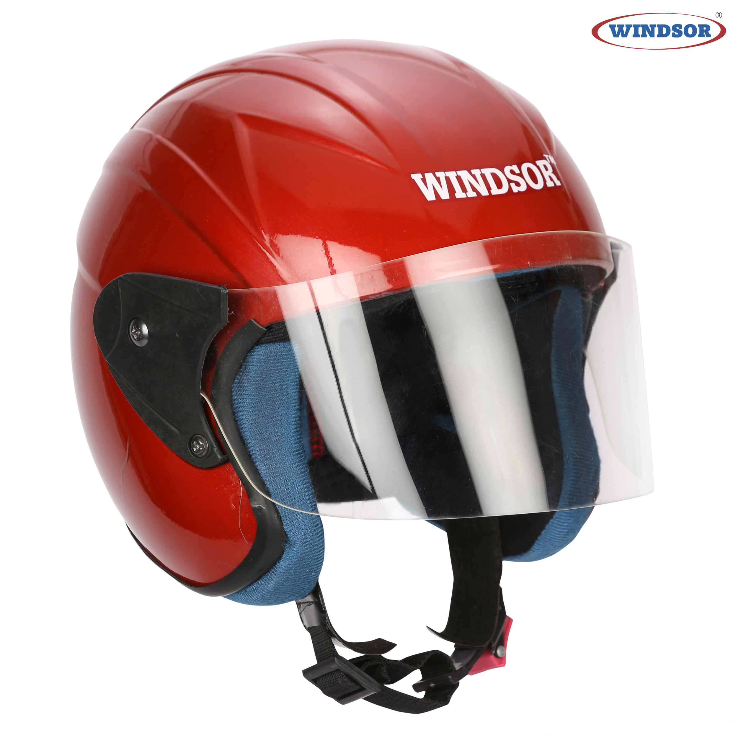 Windsor Lovely Open Face Navi Helmets - Ppcp Material, 10x8x10 Inch Size | Available In Silver, Silver Black, Red, Blue With 700g Lightweight Design