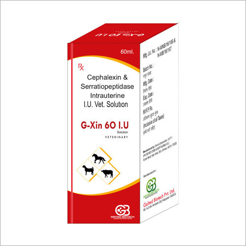 सेफैलेक्सिन और सेराटियोपेप्टिडेज़ अंतर्गर्भाशयी I.u Vet। समाधान सामग्री: जानवरों का अर्क