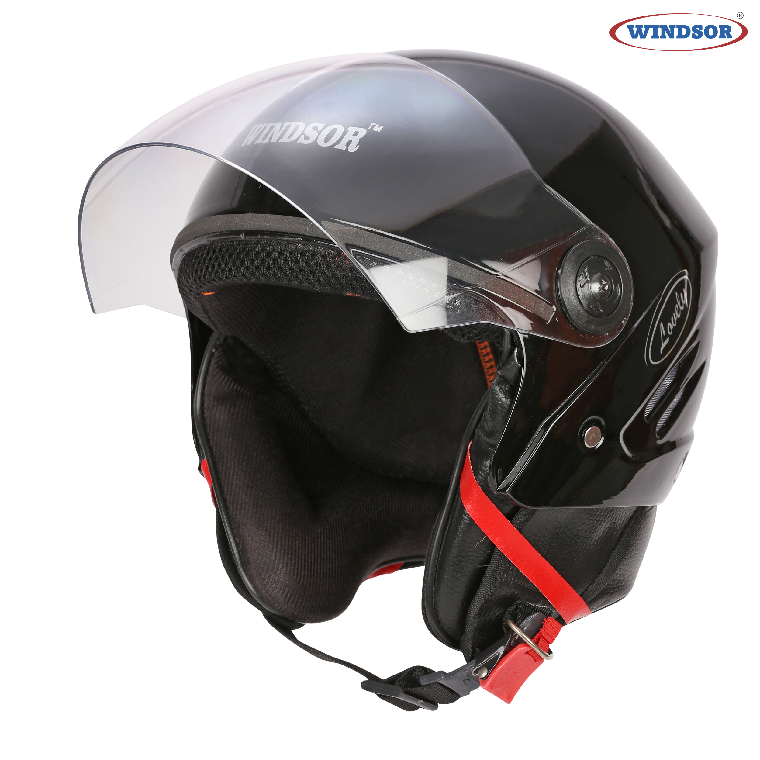 Windsor Lovely Painted Open Face Helmet - Ppcp Material 580 Mm Size 10x13x9 Inches Dimensions Silver Silver Black Red Blue Colors | Robust Structure Unisex Half Face Design Motorcycle Helmet