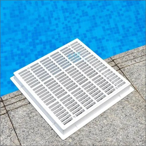 White Swimming Pool Square Main Drain