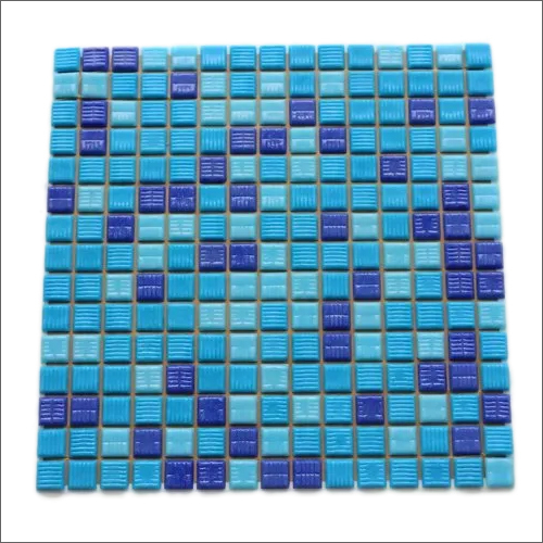 Glass Mosaic Swimming Pool Tile - Glass Material, 20x20mm Size, Blue Color, 4mm Thickness | Smooth Finish, Perfect For Swimming Pool Walls And Floors