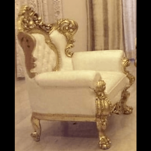 Living Room Chair - Wood & Upholstery, 36" W X 38" D X 42" H, Beige Color With Comfortable 19" Seat Height And 20" Seat Depth