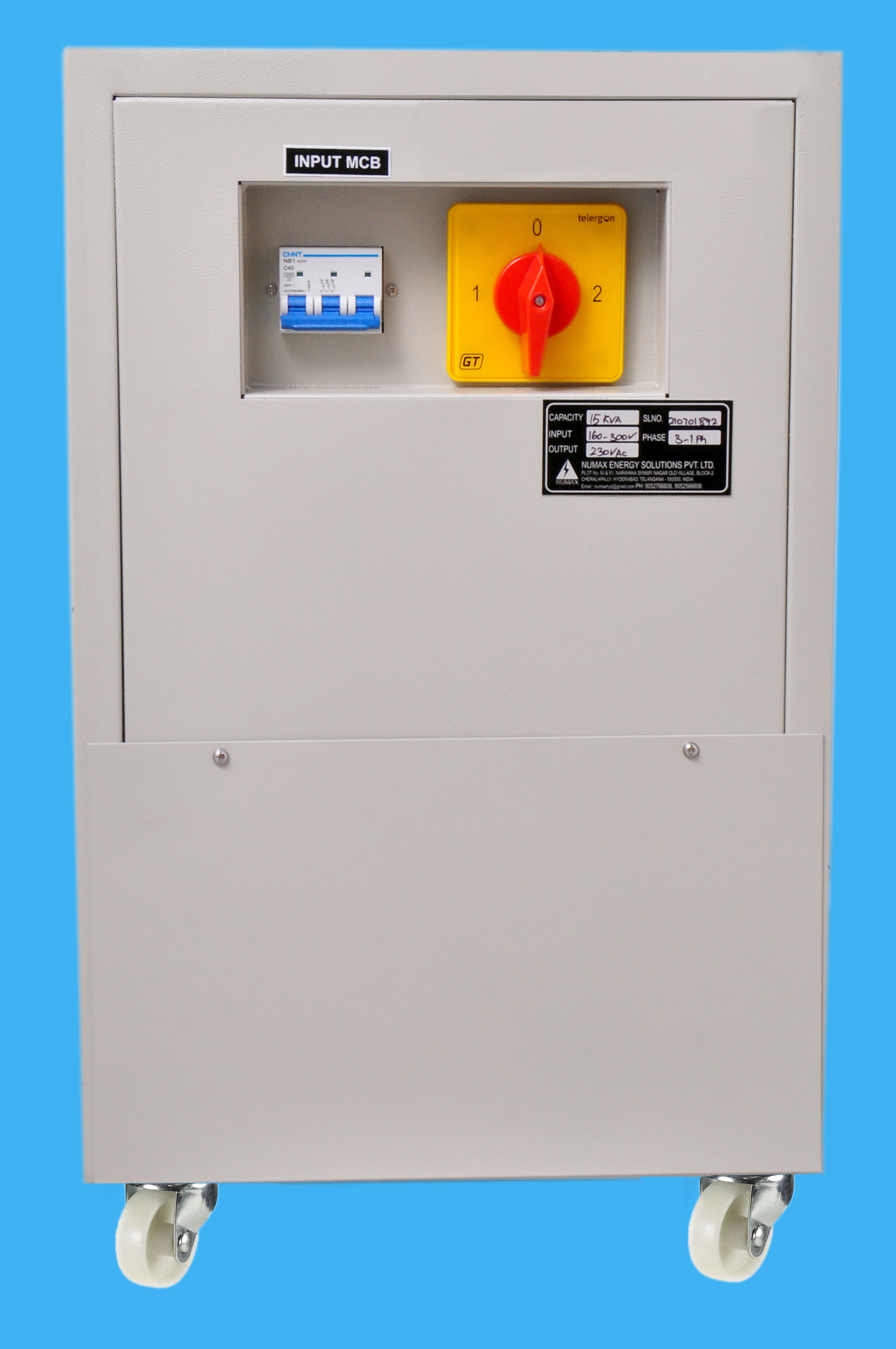 Numax 5 Kva - 90kva Tharee Phase Static Voltage Stabilizer Ambient Temperature: 0a C To + 45a C