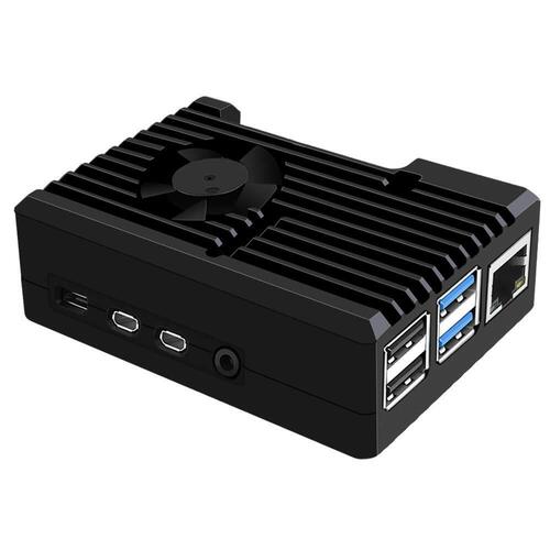 Raspberry Pi 4 आर्मर केस कूलिंग फैन के साथ निष्क्रिय एल्यूमीनियम मिश्र धातु केस Raspberry Pi 4 मॉडल बी के लिए