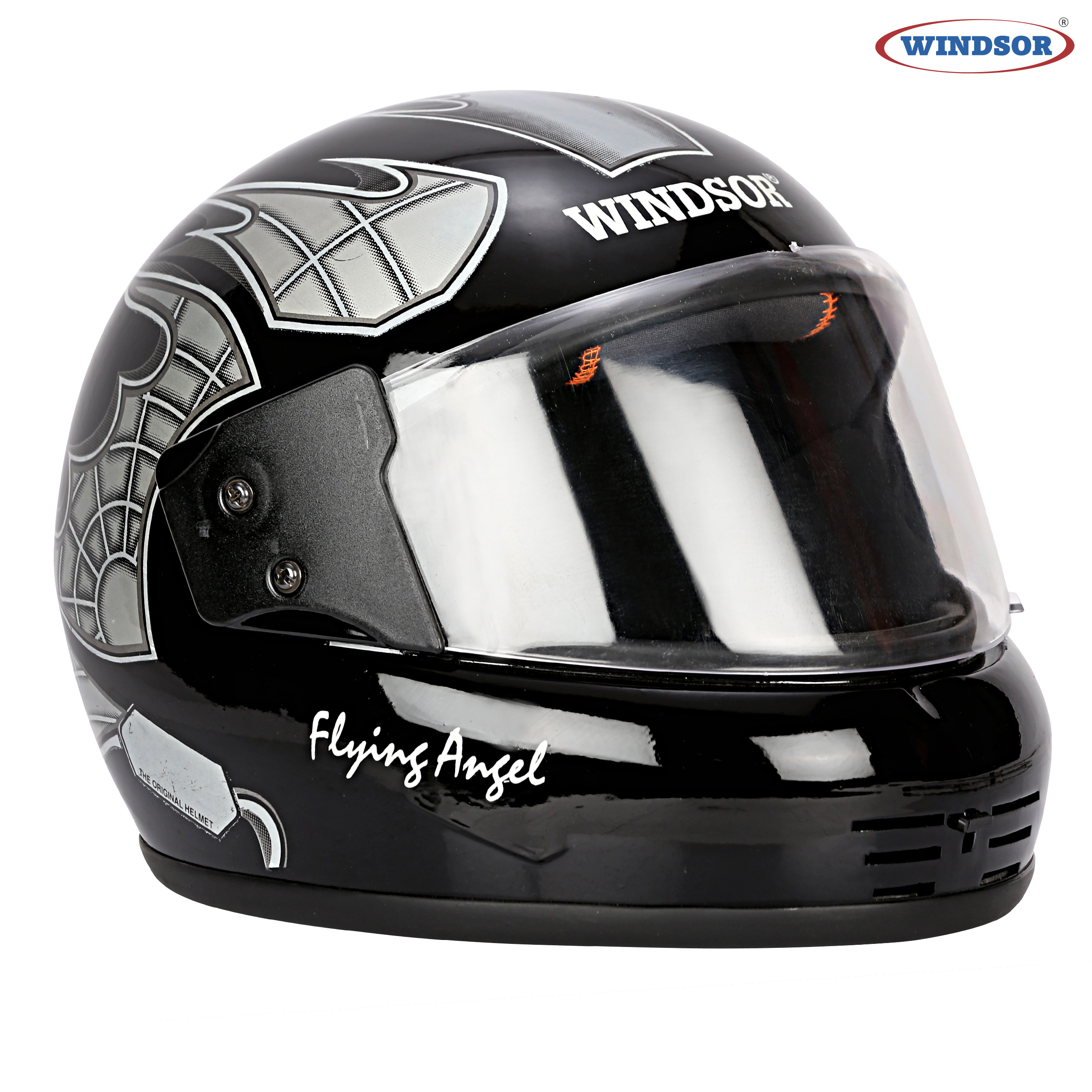 Silver Windsor Acrylic Visor Full Face Deluxe Helmet